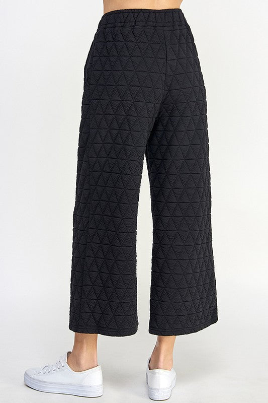 QUILTED CROP WIDE LEG PANTS - NEW RESTOCK - CURVY