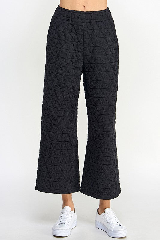 QUILTED CROP WIDE LEG PANTS - NEW RESTOCK - CURVY