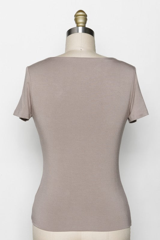 DOUBLE LAYERED TOP - MOCHA - RESTOCKED