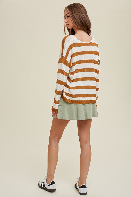 STRIPED LIGHTWEIGHT SWEATER