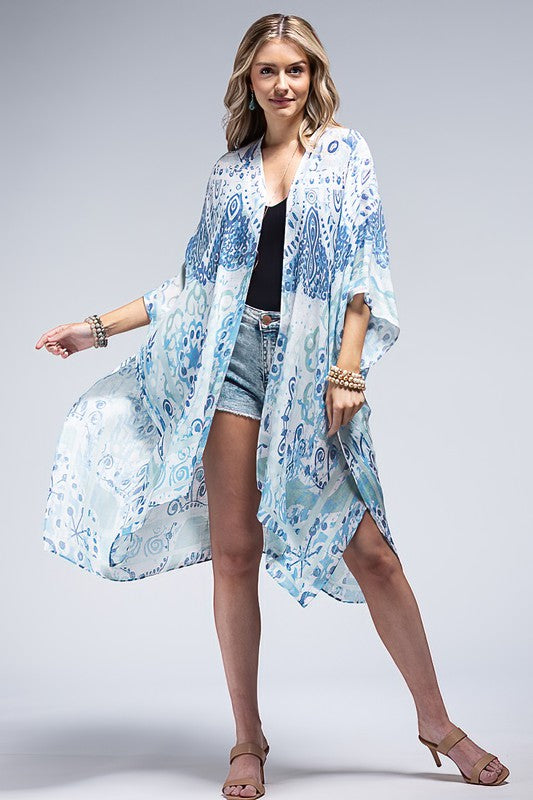 MANDALA PRINT KIMONO