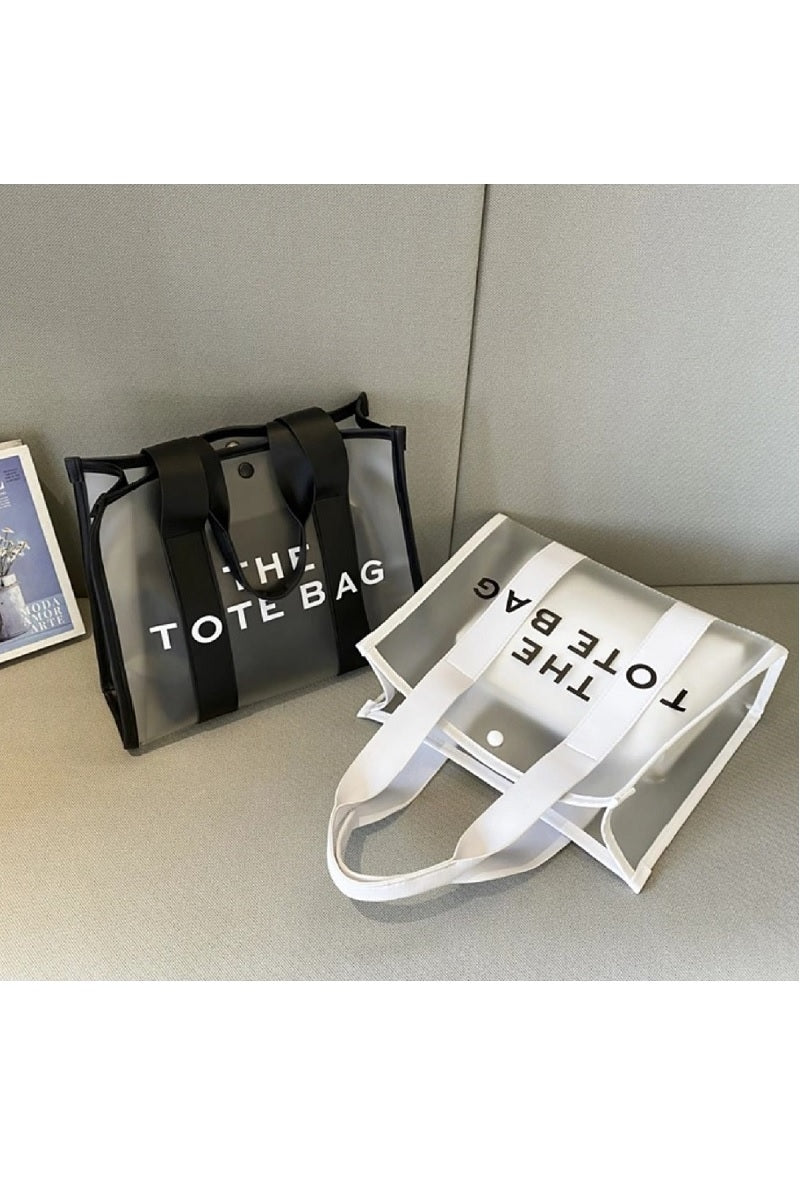 2 COLORS | CLEAR LARGE THE TOTE BAG & POUCH 2PC SET