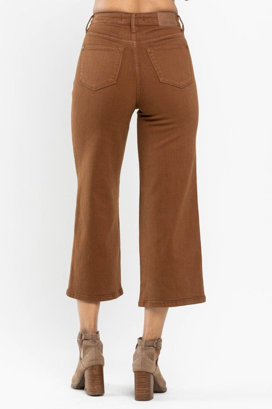 JUDY BLUE WIDE CROP JEANS