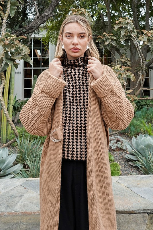 LONG SLOUCHY CARDIGAN WITH BELT