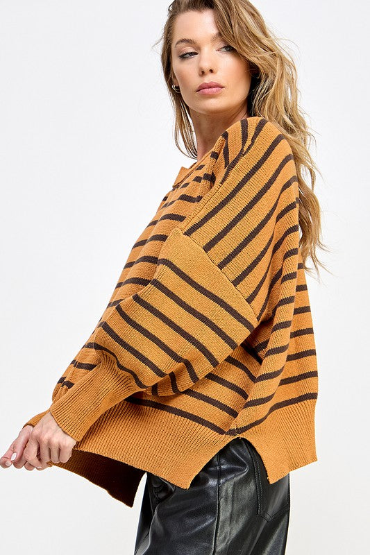 LOOSE FIT STRIP PULLOVER