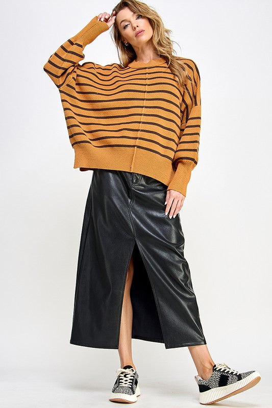 LOOSE FIT STRIP PULLOVER