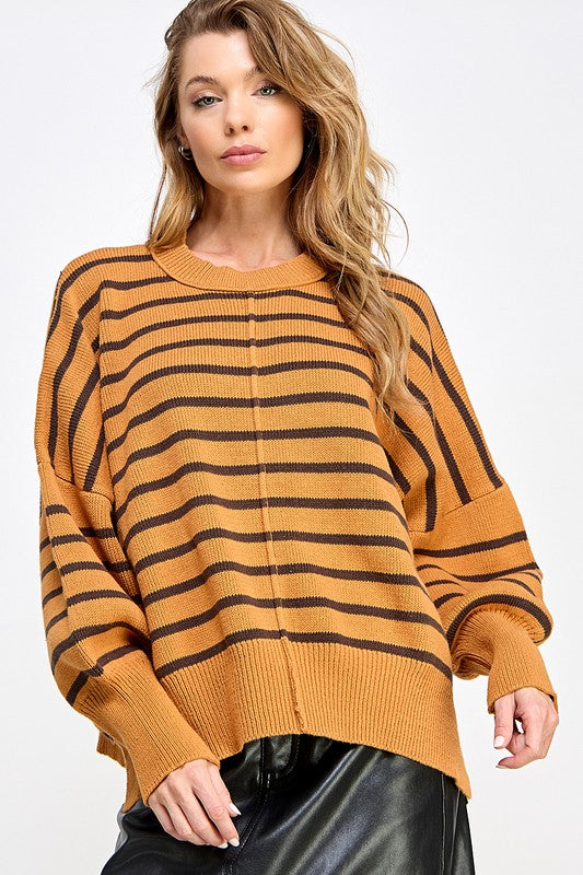 LOOSE FIT STRIP PULLOVER