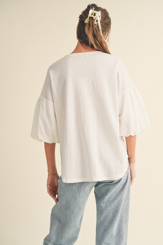 MIOU MUSE | BUBBLE SLEEVE TOP