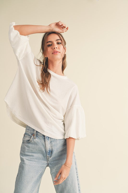 MIOU MUSE | BUBBLE SLEEVE TOP