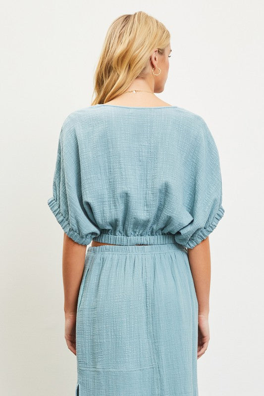 COTTON BUTTON DOWN TOP
