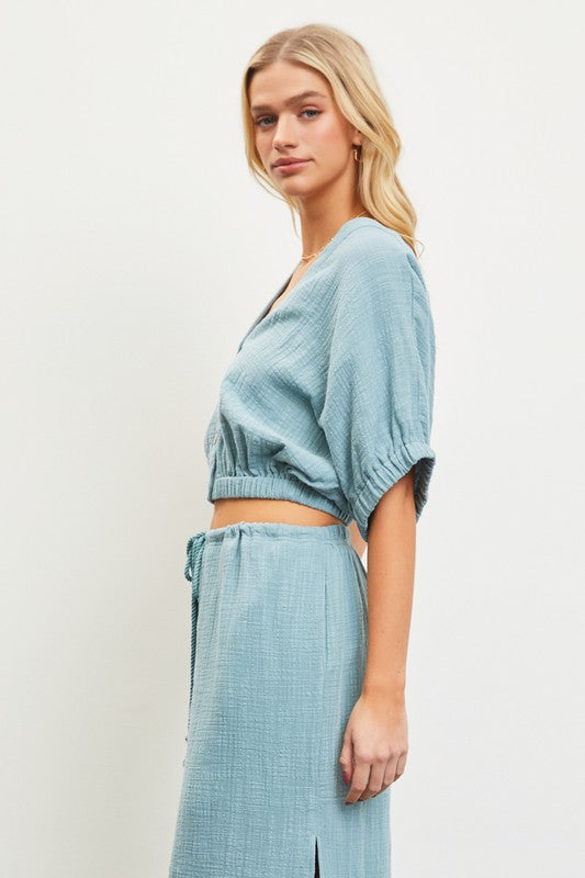 COTTON BUTTON DOWN TOP