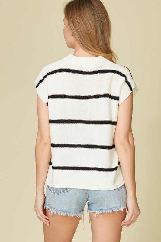 STRIPED KNIT TOP
