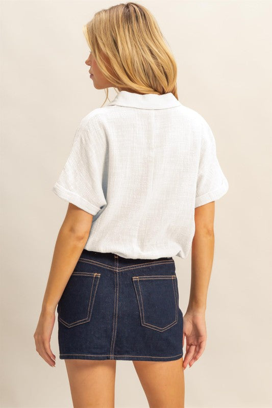 DRAWSTRING HEM SHIRT | RESTOCKED