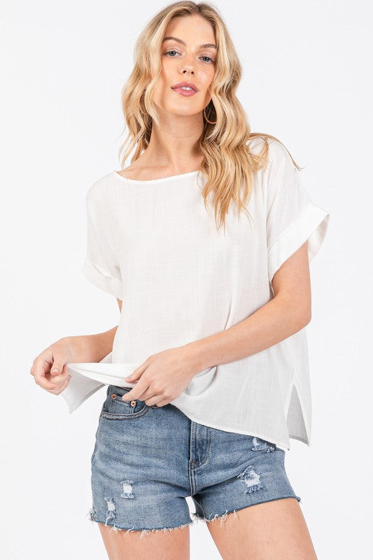 DROP SHOULDER TOP