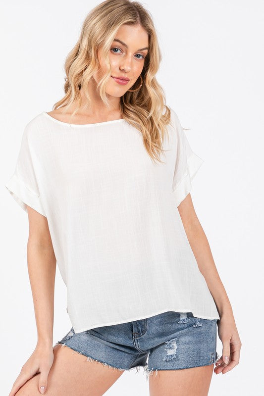 DROP SHOULDER TOP