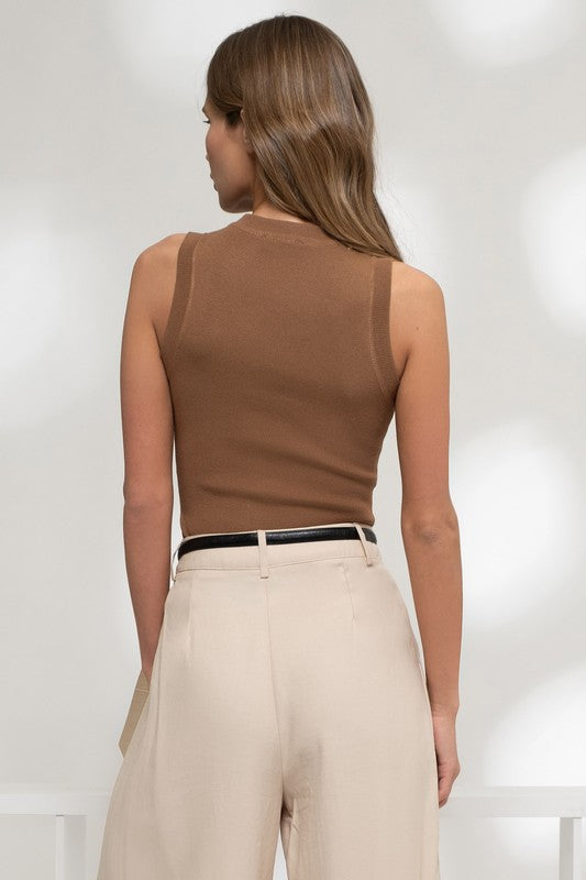 NEW COLOR | SLEEVELESS ROUND NECK SWEATER KNIT TOP