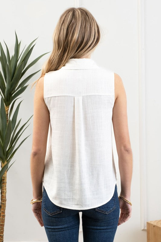 LINEN COLLARED BUTTON DOWN SHIRT