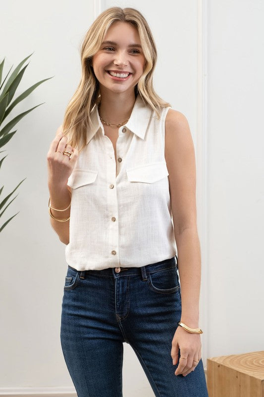 LINEN COLLARED BUTTON DOWN SHIRT