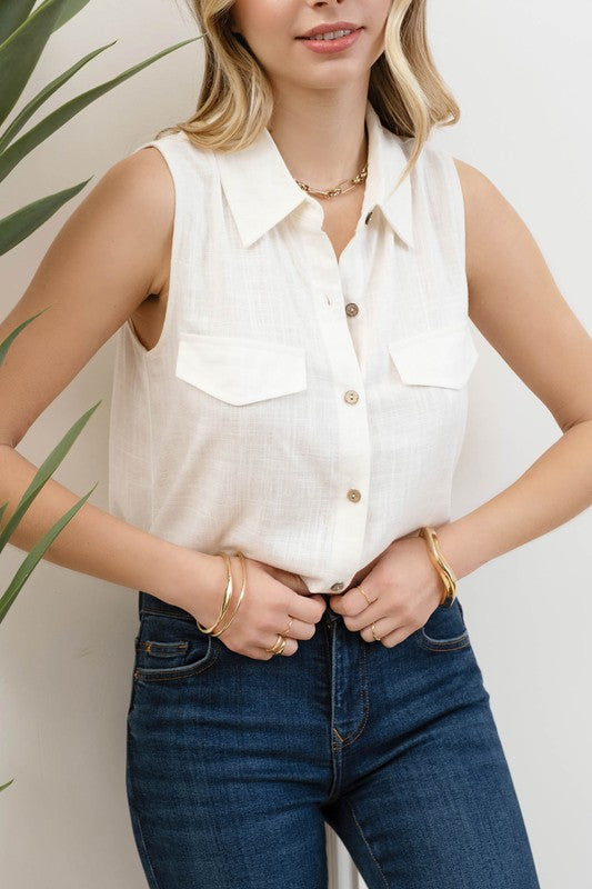 LINEN COLLARED BUTTON DOWN SHIRT