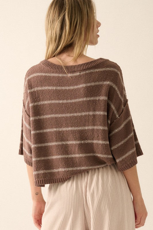 PREMIUM LINE | STRIPED LIGHTWEIGHT SWEATER TOP | BEST SELLER