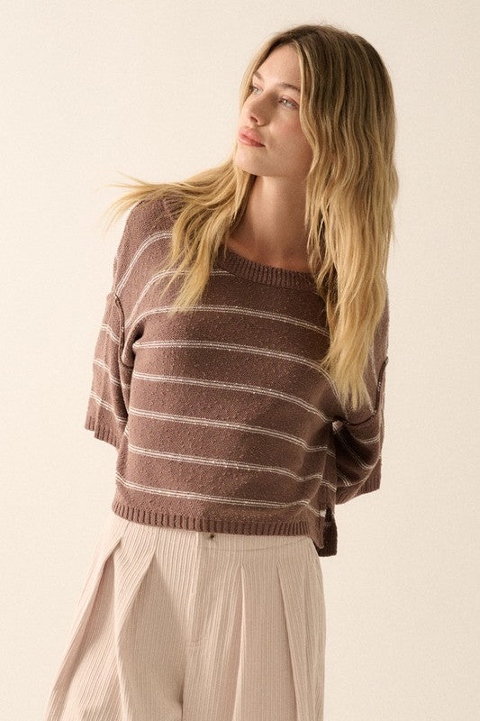 PREMIUM LINE | STRIPED LIGHTWEIGHT SWEATER TOP | BEST SELLER