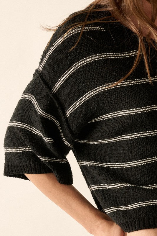 PREMIUM LINE | STRIPED LIGHTWEIGHT SWEATER TOP | BEST SELLER