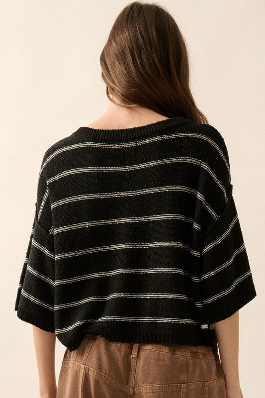 PREMIUM LINE | STRIPED LIGHTWEIGHT SWEATER TOP | BEST SELLER