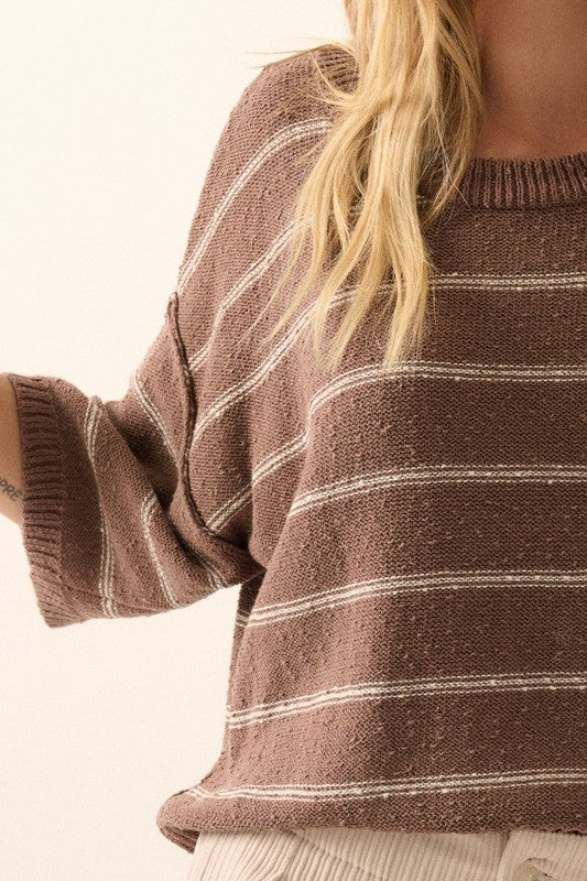 PREMIUM LINE | STRIPED LIGHTWEIGHT SWEATER TOP | BEST SELLER