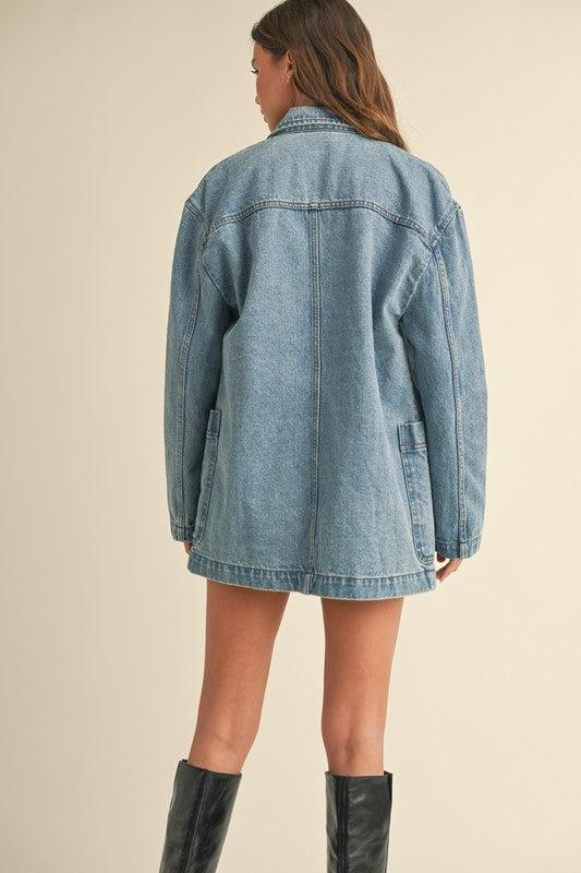 MIOU MUSE | DENIM OVERSIZE BLAZER