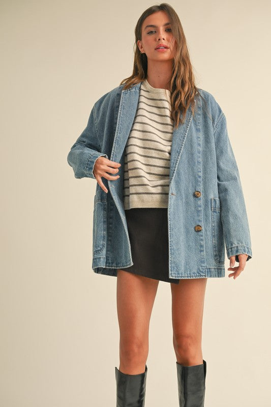 MIOU MUSE | DENIM OVERSIZE BLAZER