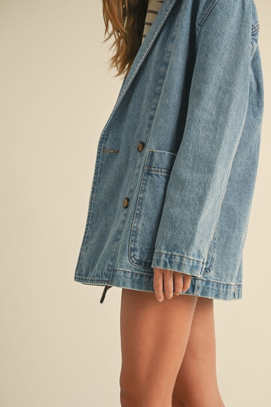 MIOU MUSE | DENIM OVERSIZE BLAZER