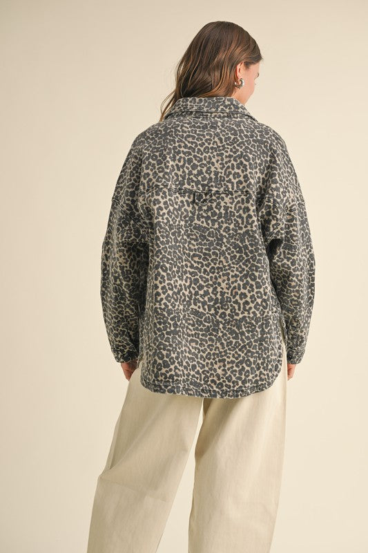 MIOU MUSE | LEOPARD PRINT STRETCH SHACKET