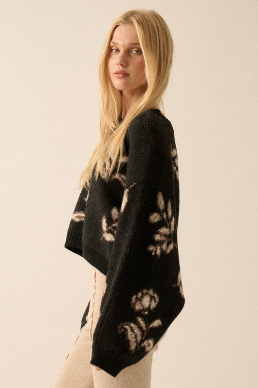 PREMIUM LINE | FLORAL KNIT SWEATER