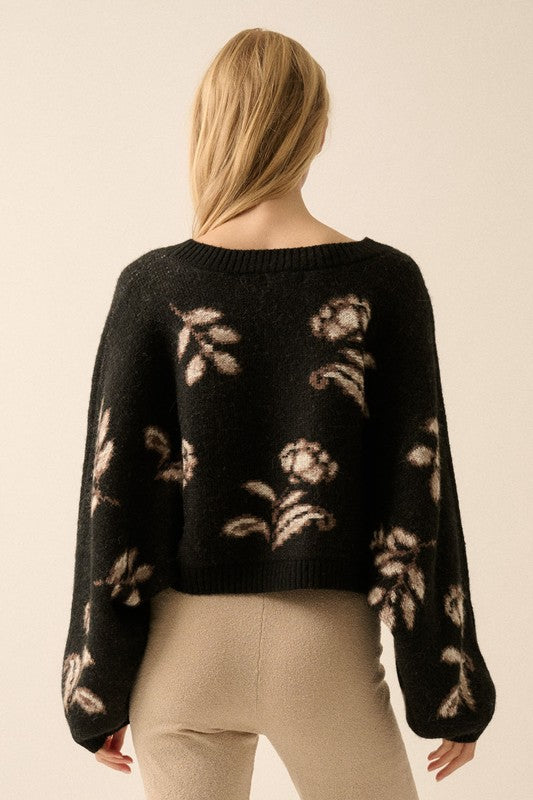 PREMIUM LINE | FLORAL KNIT SWEATER