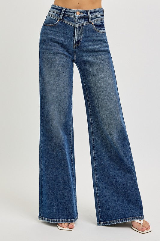 HIGH RISE FRONT YOKE DETAILED JEANS