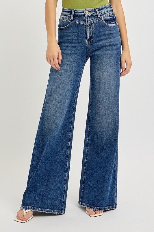 HIGH RISE FRONT YOKE DETAILED JEANS