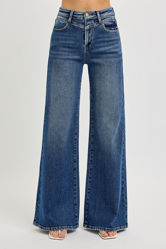 HIGH RISE FRONT YOKE DETAILED JEANS