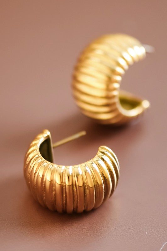 18K STAINLESS STEEL HOOPS