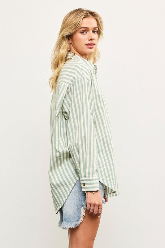 PREMIUM LINE | STRIPED BUTTON DOWN OVERSIZED SHIRT