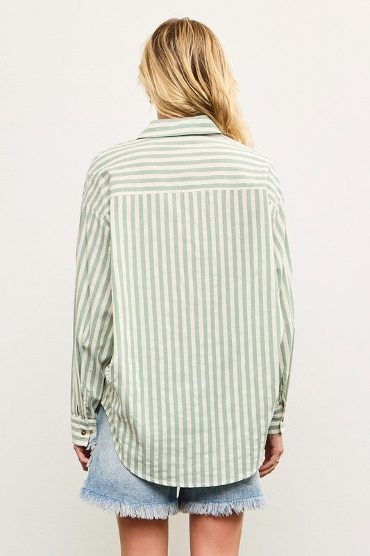 PREMIUM LINE | STRIPED BUTTON DOWN OVERSIZED SHIRT