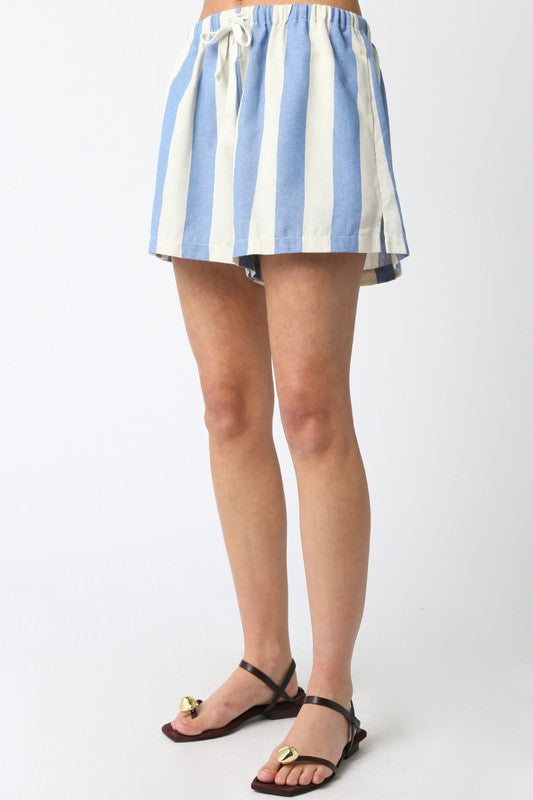 LENA STRIPE SHORTS AND SHIRT SET