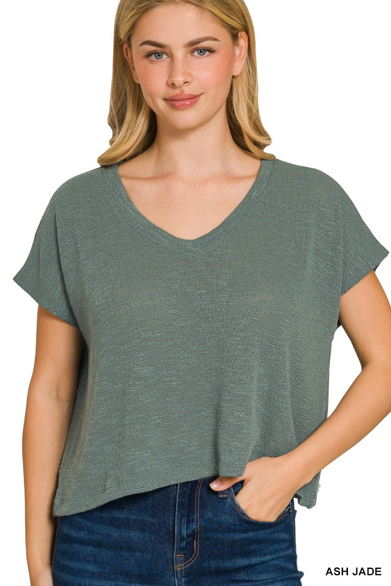 DROP SHOULDER SLUB HACCI TOP | NEW COLOR