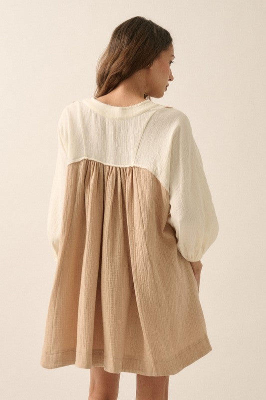 PREMIUM LINE | COTTON BABYDOLL MINI DRESS