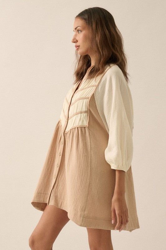 PREMIUM LINE | COTTON BABYDOLL MINI DRESS