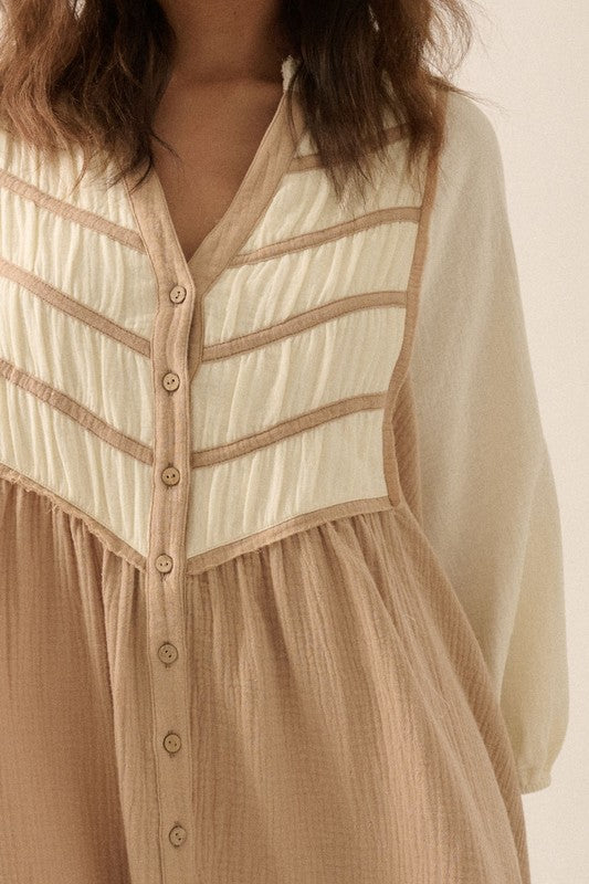 PREMIUM LINE | COTTON BABYDOLL MINI DRESS