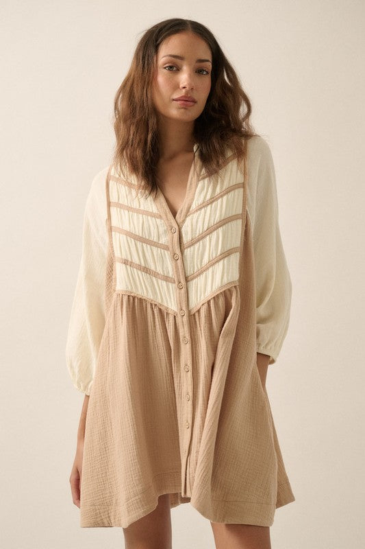 PREMIUM LINE | COTTON BABYDOLL MINI DRESS