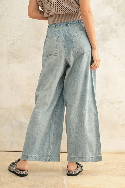 MIOU MUSE | ELASTIC BAND DENIM PANTS