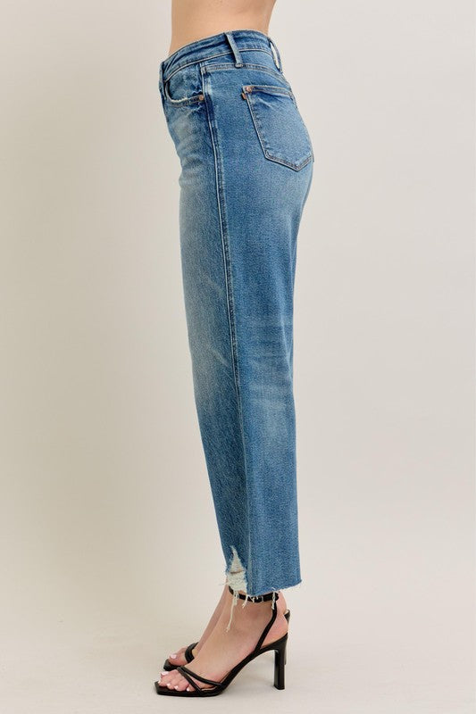 JUDY BLUE | MAGIC RIDGE CROP WIDE LEG JEANS