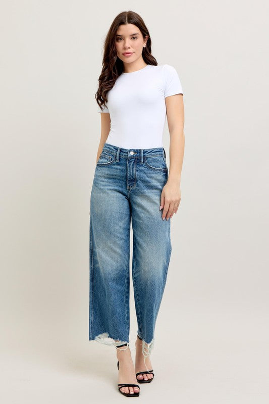 Load image into Gallery viewer, JUDY BLUE | MAGIC RIDGE CROP WIDE LEG JEANS
