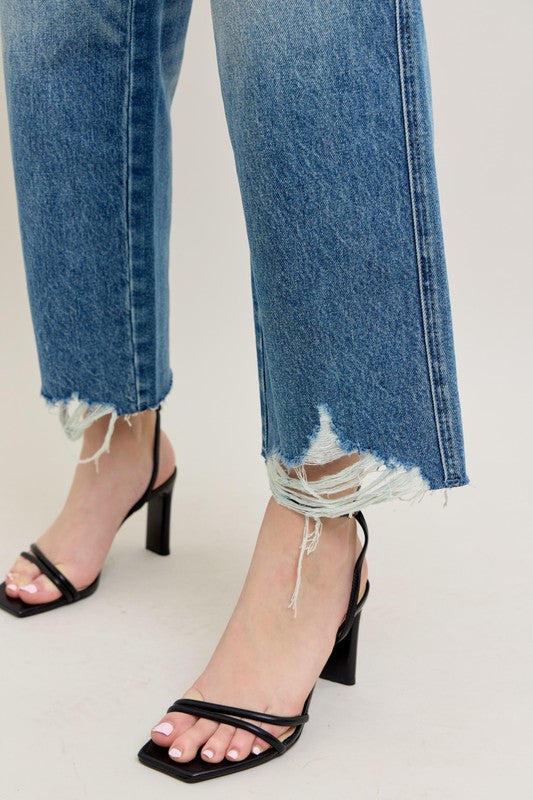 JUDY BLUE | MAGIC RIDGE CROP WIDE LEG JEANS